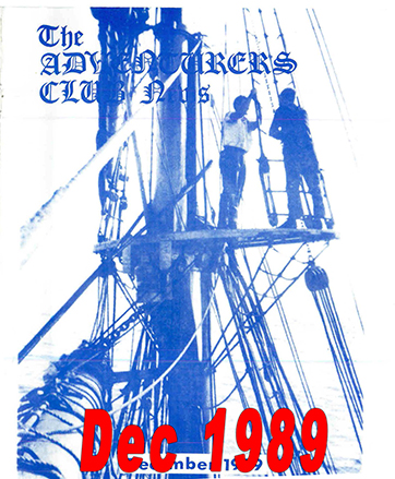 December 1989 Adventurers Club News Cover